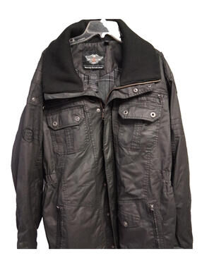 Harley Davidson Out of Reach Men Rugged Waxed Casual Biker Coat Jacket XL